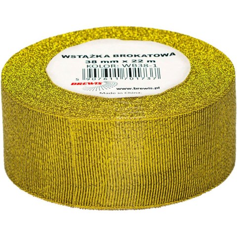Wstążka brokatowa 38mm złota WB38-1 BREWIS Wstążka brokatowa 38mm złota WB38-1 BREWIS