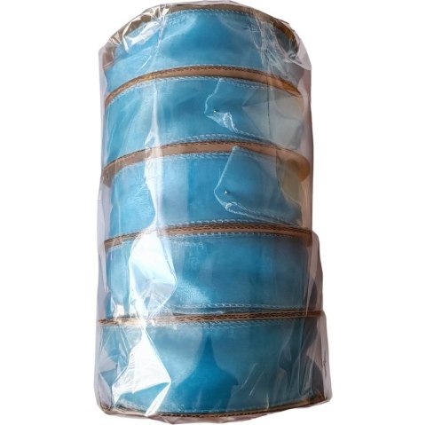 Wstążka organza szer. 4cm niebieski GIMAR Wstążka organza szer. 4cm niebieski GIMAR