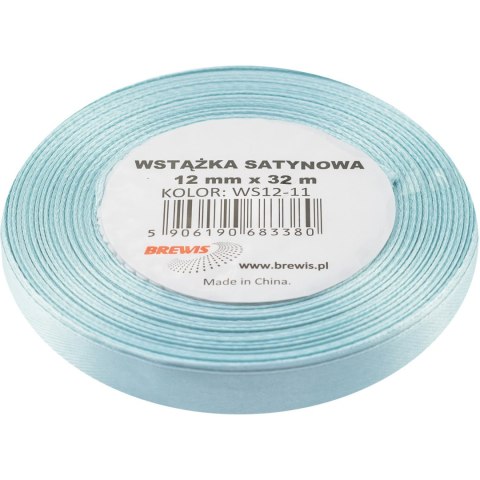Wstążka satynowa 12mm/32m błękitna BREWIS Wstążka satynowa 12mm/32m błękitna BREWIS