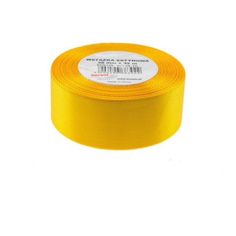 Wstążka satynowa 38mm/32m żółta BREWIS Wstążka satynowa 38mm/32m żółta BREWIS