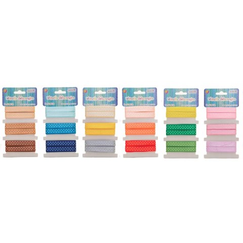 Wstążka satynowa w kropki 3 kol. 12mm x 3m WSS-12-01 ALIGA Wstążka satynowa w kropki 3 kol. 12mm x 3m WSS-12-01 ALIGA